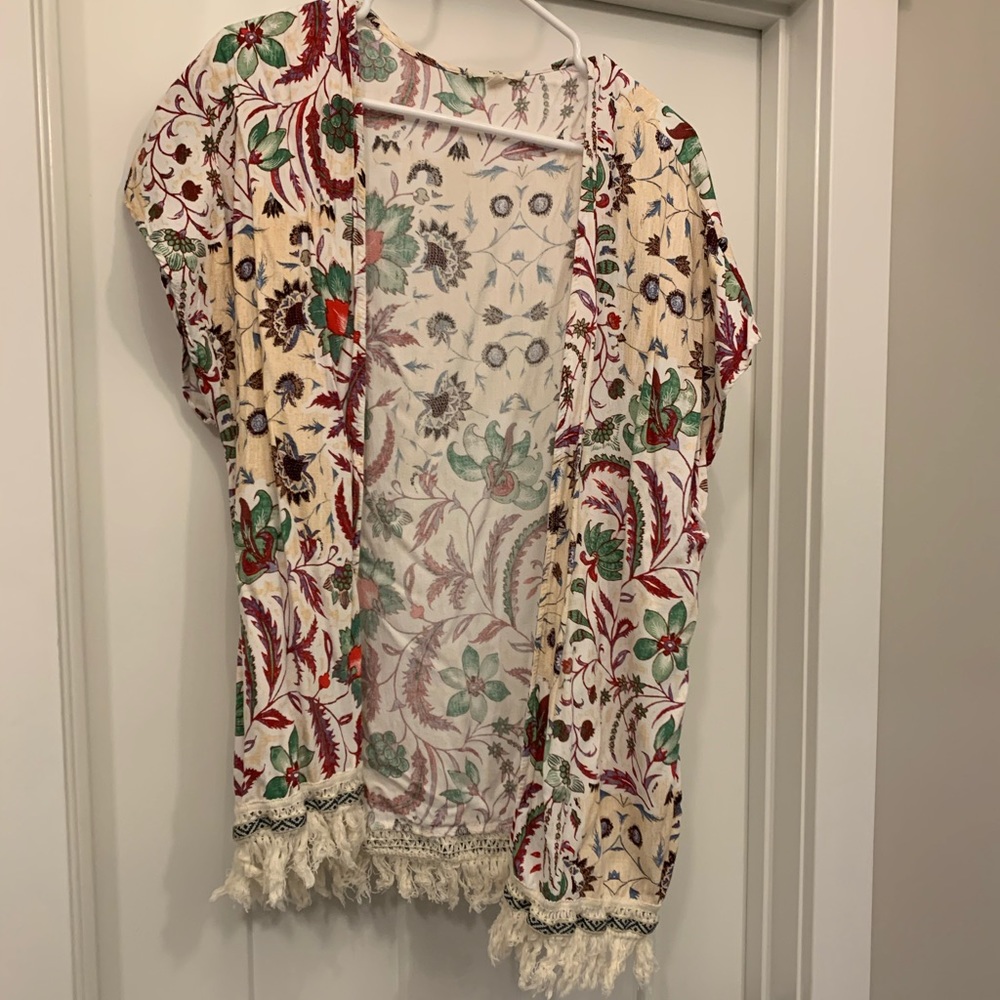 Kimono with fringe detail